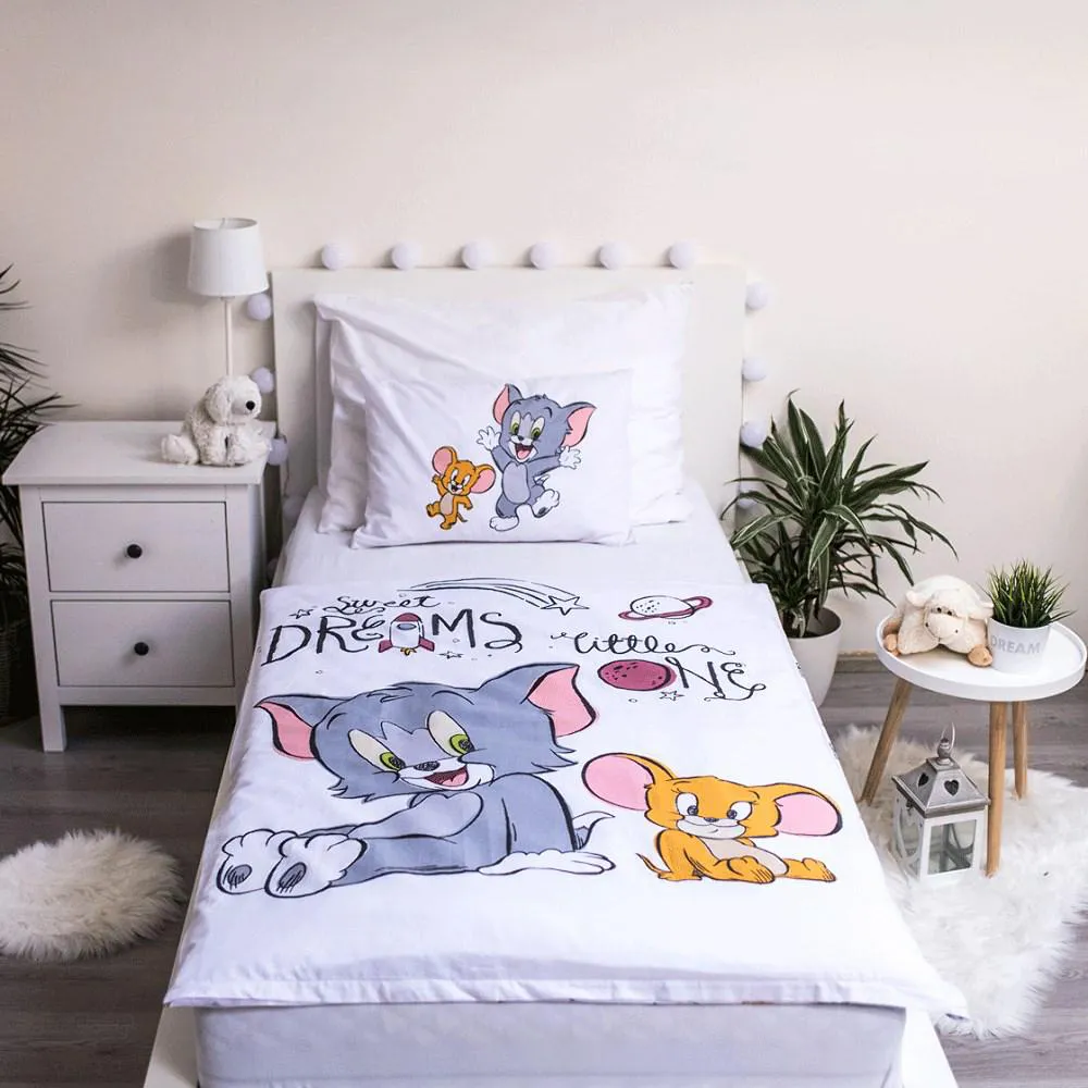 Pościel bawełniana 100x135 Tom & Jerry   poszewka 40x60 dziecięca do łóżeczka