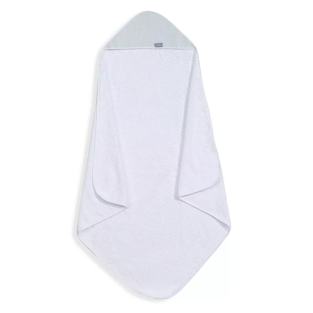 Okrycie kąpielowe 100x100 Astrid biały  zielony ręcznik z kapturkiem