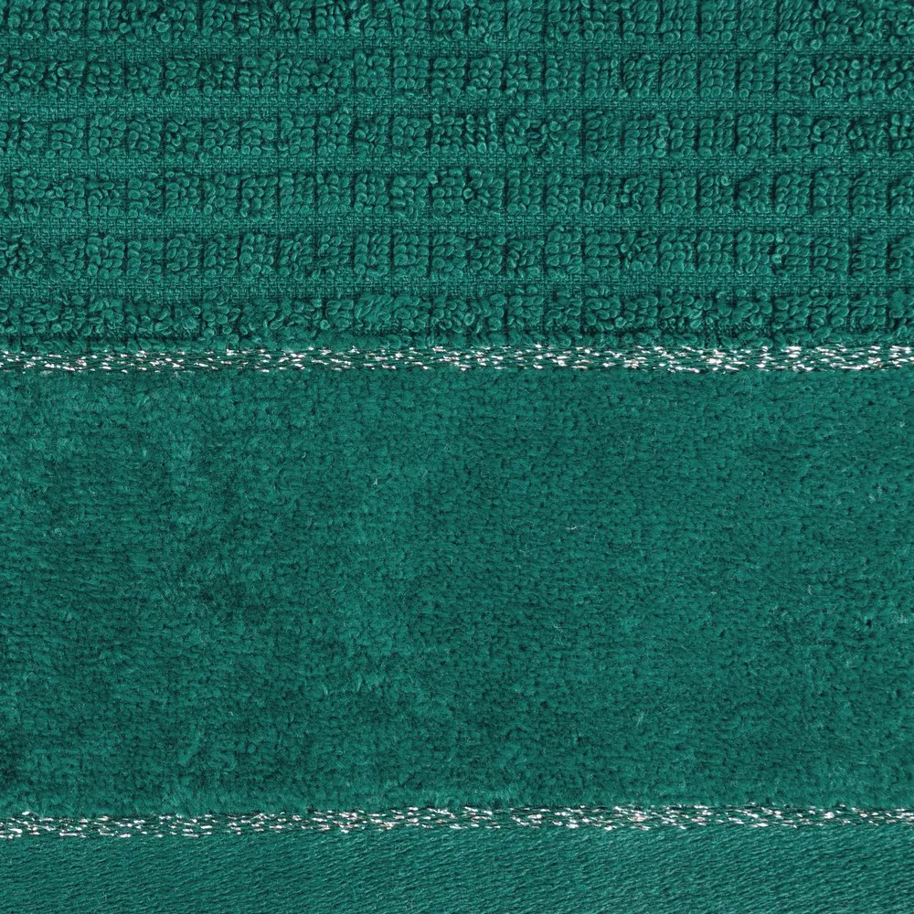 Ręcznik Glory 2 30x50 zielony ciemny z welurową bordiurą i srebrną nicią 500g/m2 frotte Eurofirany