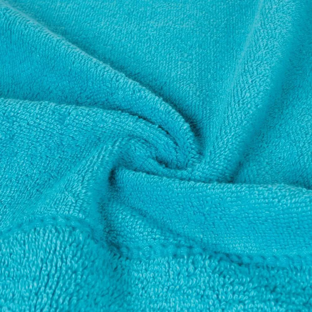 Ręcznik Mari 70x140 turkusowy jasny z welurową bordiurą 500g/m2 Eurofirany
