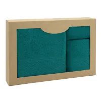Komplet ręczników 3 szt Solano turkusowy ciemny w pudełku Darymex