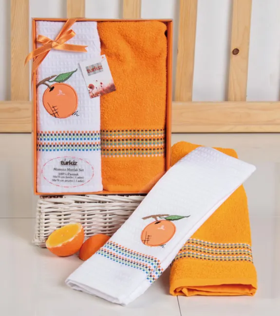 Komplet ręczników kuchennych 2 szt 50x70 Mimoza T30015-B pomarańcz Darymex