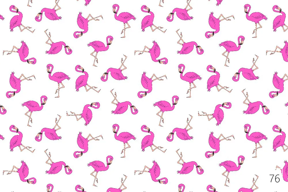 Pościel bawełniana 160x200 1435E biała flamingi różowe 76N