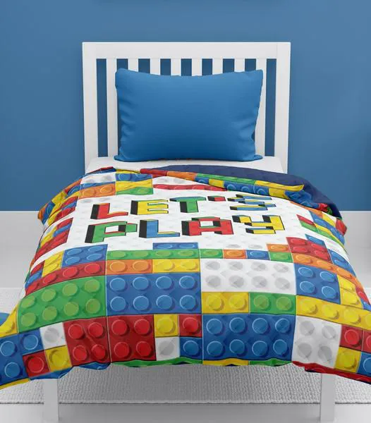 Narzuta młodzieżowa Holland 170x210 K 25 Lego klocki kolorowe dwustronna lets play 1835 dekoracyjna na łóżko pikowana