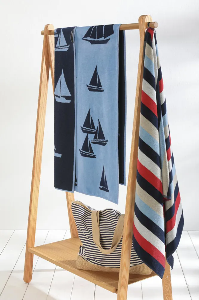 Ręcznik plażowy Beach 80x180 niebieski  jasny 11 frotte 430g/m2 100% bawełna Cawoe