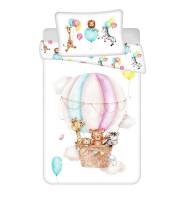 Pościel bawełniana 100x135 Zwierzęta     latające balonem poszewka 40x60 dziecięca do łóżeczka