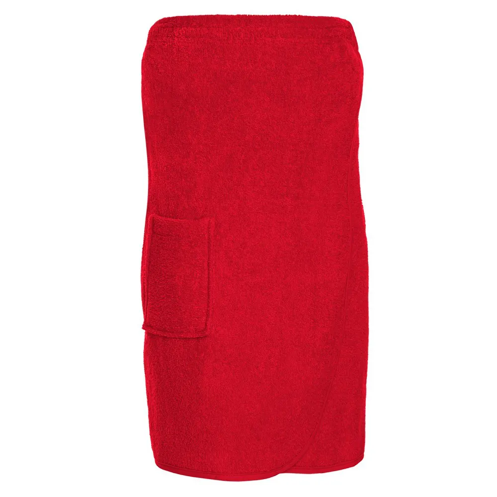 Ręcznik damski do sauny Pareo S/M czerwony frotte bawełniany