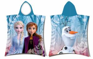 Poncho dla dzieci 50x115 Frozen 2900 Kraina lodu Anna Elsa i Olaf ręcznik z kapturem