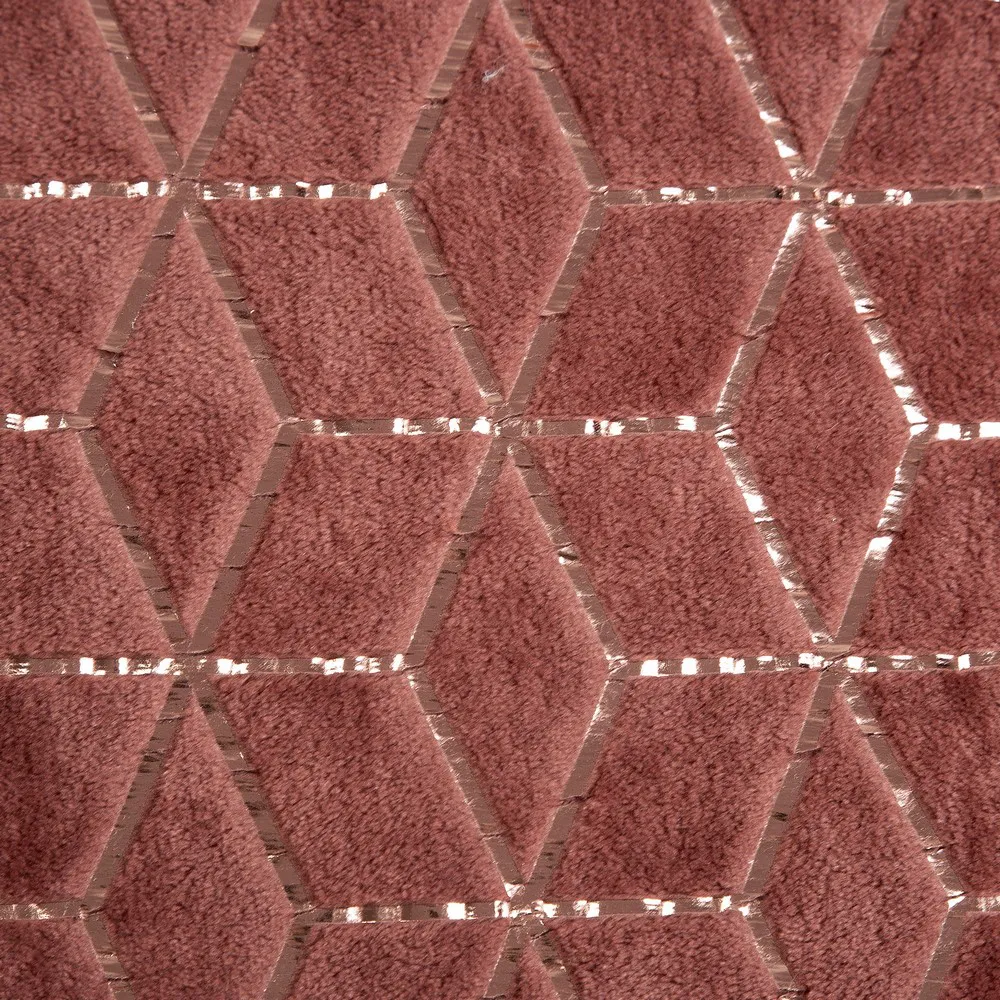 Koc narzuta 220x240 Oli różowa pudrowa miedziana geometryczna Eurofirany