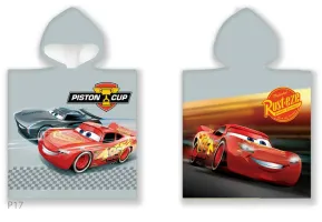 Poncho dla dzieci 50x115 Cars Auta szare czerwone ręcznik z kapturem dziecięce Summer C23