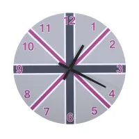 Zegar ścienny 40x40x4 Avis 01 drewniany srebrny różowy Eurofirany