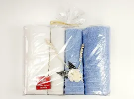 Komplet ręczników 4 szt Alexa kremowy błękitny upominkowy 420g/m2 Greno