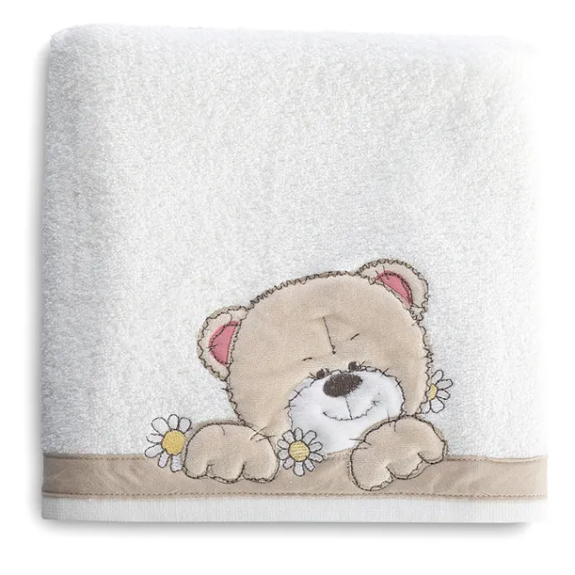 Ręcznik dziecięcy 70x140 Baby 11 biało beżowy miś Eurofirany