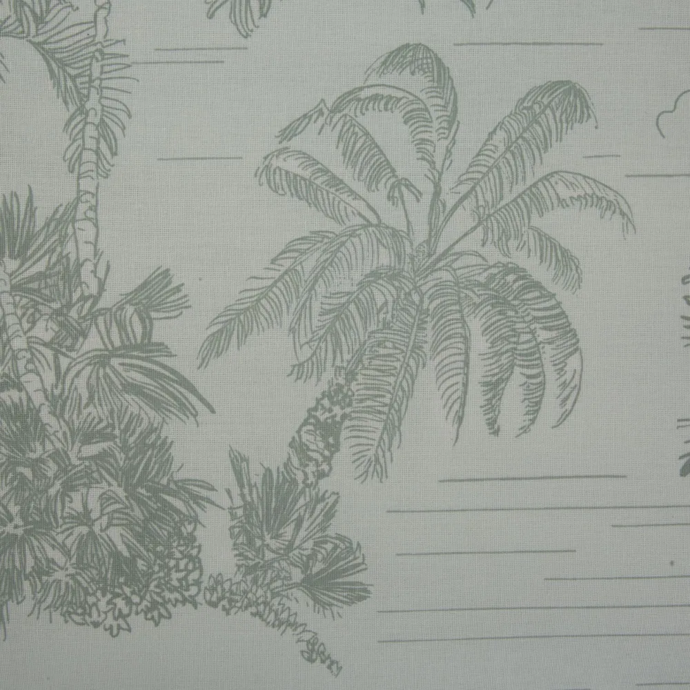 Pościel bawełniana 160x200 Monte 5 biała stalowa palmy w pudełku Terra Collection Eurofirany