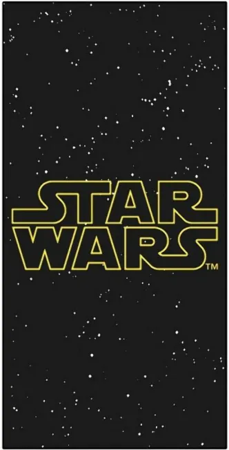 Ręcznik plażowy 70x140 Star Wars Gwiezdne Wojny napis logo czarny żółty dziecięcy 0478 młodzieżowy