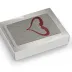 Ręcznik na Walentynki 70x140 szary Serce haft czerwony w pudełku