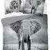 Pościel bawełniana 220x200 3813 A Słoń szara młodzieżowa Słonie elephant Holland Natura 2