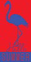 Ręcznik plażowy 70x140 Miramare 14 Flaming flamingi czerwony niebieski welurowy Hello Summer 3976 Faro