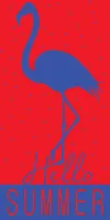 Ręcznik plażowy 70x140 Miramare 14 Flaming flamingi czerwony niebieski welurowy Hello Summer 3976 Faro