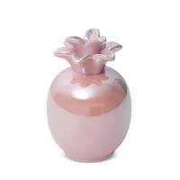 Figurka ceramiczna Simona 1 9x9x14 ananas różowy z perłowym połyskiem 02 Eurofirany