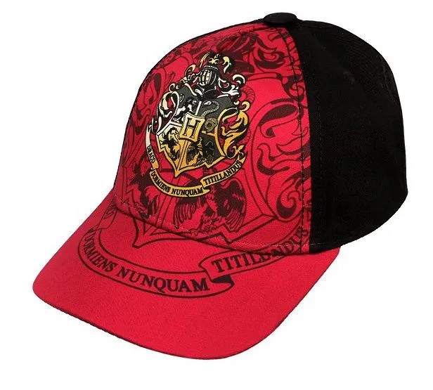 Czapka z daszkiem Harry Potter 56 czarna czerwona Herb Szkoły Magii i Czarodziejstwa w Hogwarcie 2296