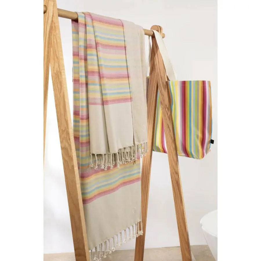Ręcznik plażowy Lifestyle Hamam 90x180  wielokolorowy 25 frotte 370g/m2 100% bawełna Cawoe