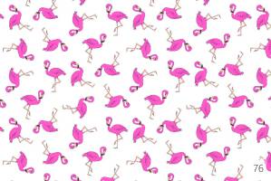 Zasłona gotowa na szelki 160x250 1435E biała flamingi różowe 76N
