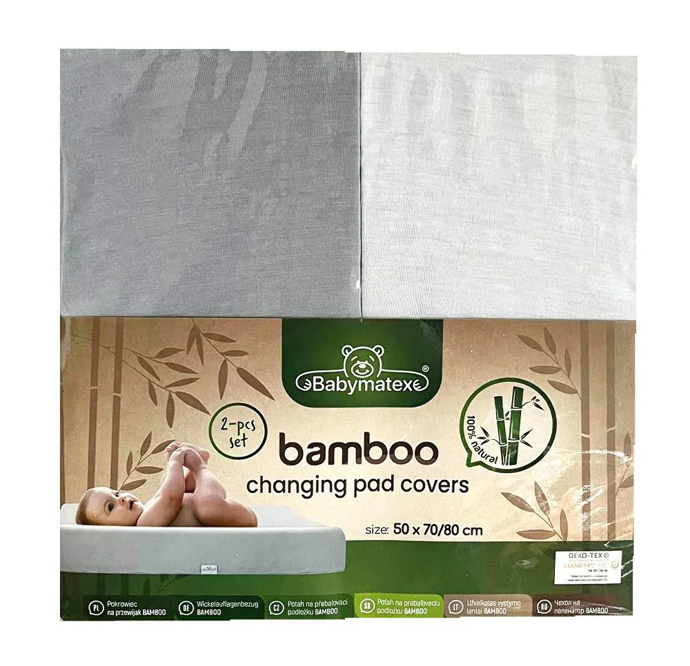 Pokrowiec na przewijak 50x70/80 Bamboo 01 biały bawełniany z gumką