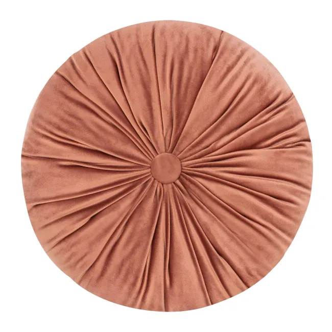 Poduszka dekoracyjna 40 cm Velvet  różowa ciemna welurowa okrągła Eurofirany