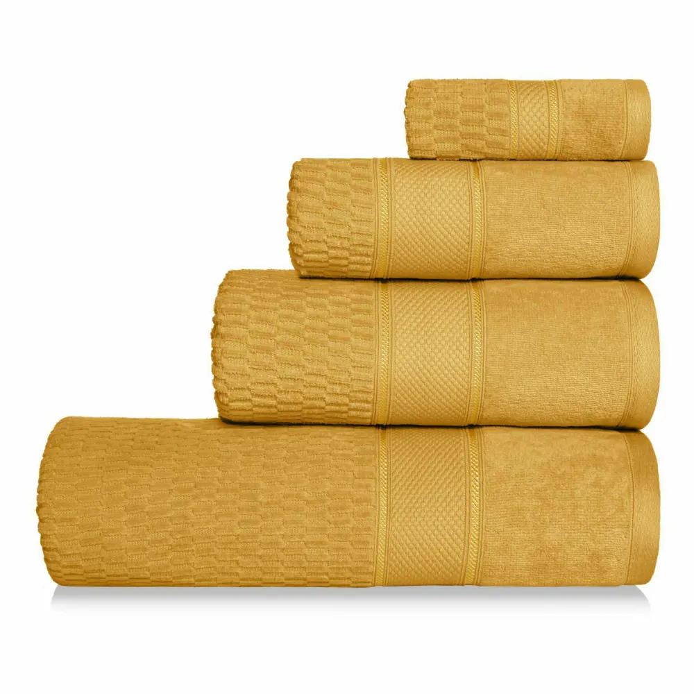 Ręcznik Peru 100x150 musztardowy  welurowy 500g/m2
