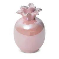 Figurka ceramiczna Simona 1 11x11x16 ananas różowy z perłowym połyskiem 01 Eurofriany