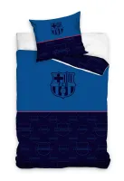 Pościel bawełniana 160x200 FC Barcelona herb granatowa niebieska poszewka 70x80 dla kibica Carbotex