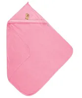 Okrycie kąpielowe niemowlęce 100x100 MAXI różowy kolor 10 z ozdobną aplikacją