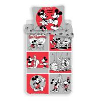 Pościel bawełniana 140x200 Myszka Miki i Mini 9443 Minnie Mickey Mouse komiks muzyczna zabawa poszewka 70x90