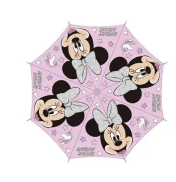 Parasolka dla dzieci Myszka Mini Jednorożec 5235 Minnie Mouse unicorn gwiazdki różowy szary parasol szara rączka