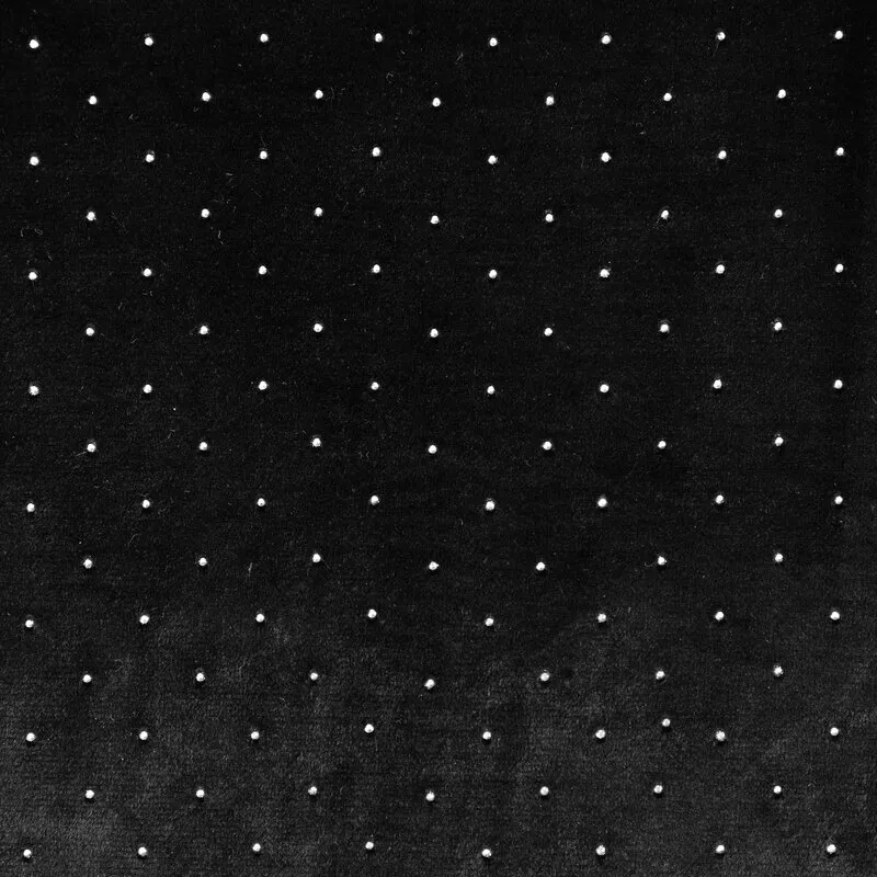 Zasłona gotowa Ariadna 140x250 czarna  welurowa zdobiona diamencikami  na przelotkach Eurofirany