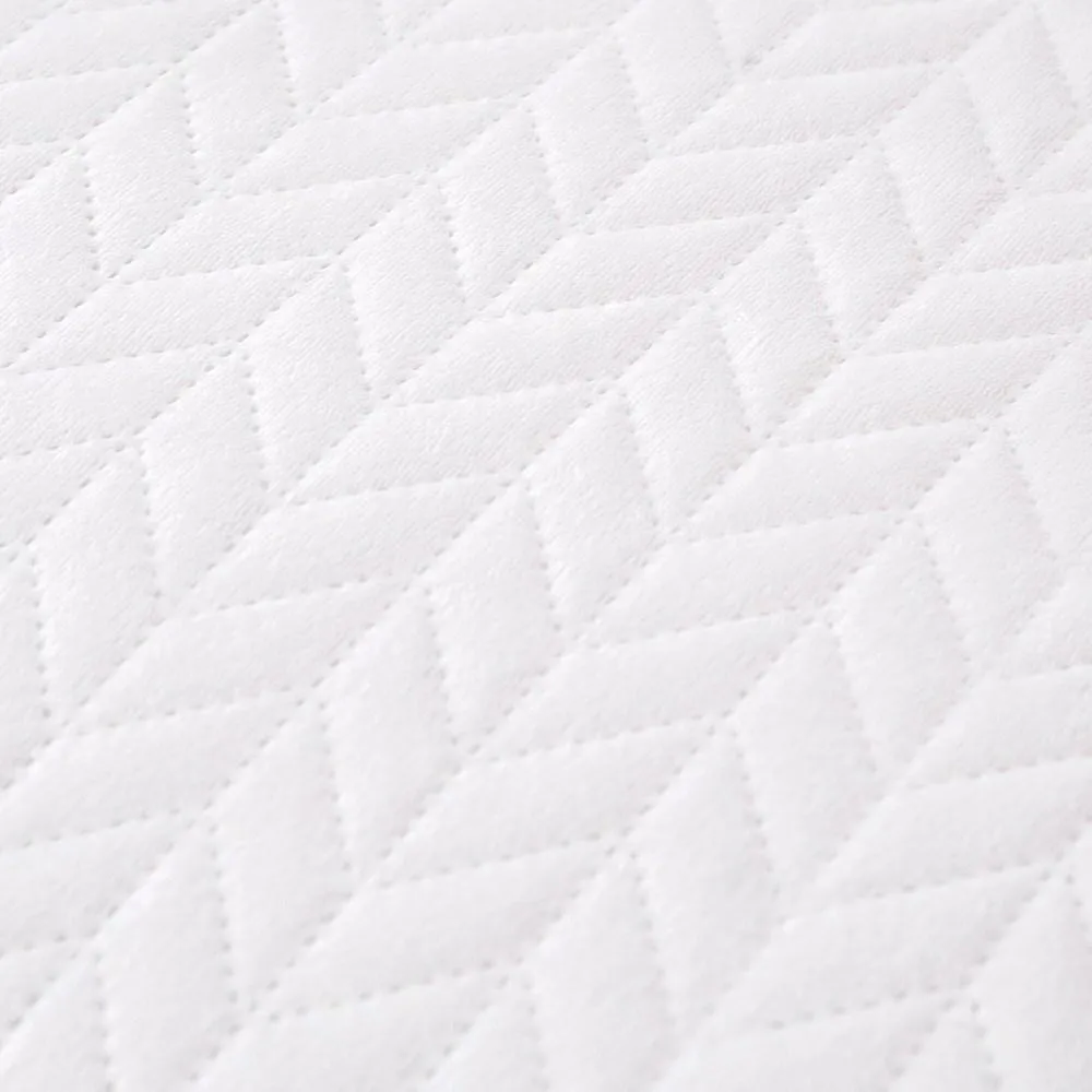 Narzuta na fotel 70x150 Moxie biała jodełka welurowa dekoracyjna pikowana