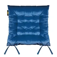 Poduszka siedzisko 40x40x8 Velvet 16 na krzesło granatowa welurowa z wiązaniem dekoracyjna Eurofirany