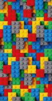 Ręcznik plażowy 70x140 Klocki Lego wielokolorowe 1071 dziecięcy bawełniany młodzieżowy