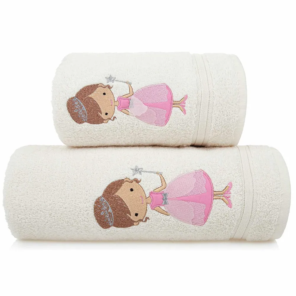Okrycie kąpielowe niemowlęce 100x100  Zosia kremowy ręcznik z kapturkiem Baby
