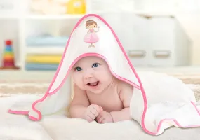 Okrycie kąpielowe niemowlęce 100x100 Zosia kremowy ręcznik z kapturkiem Baby
