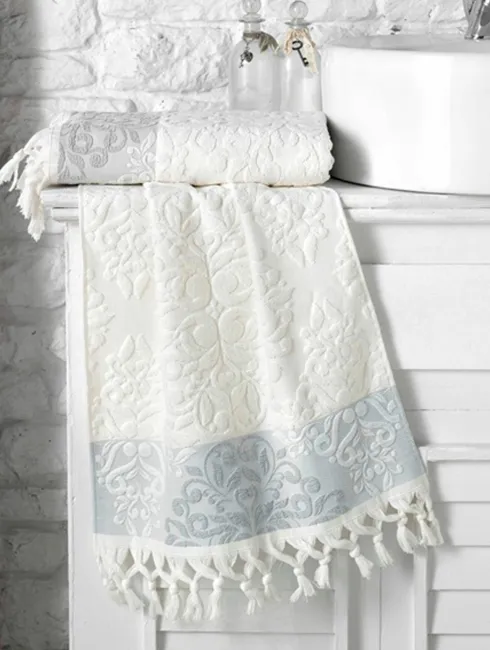 Ręcznik kuchenny 40x60 Ottoman glamour kremowy bawełniany 4998
