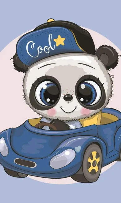Ręczniczek do przedszkola 30x50 Panda Cool samochdzik niebieski 7067 auto dziecięcy bawełniany do rąk