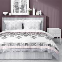 Pościel satynowa 140x200 3833 A Glamour biała różowa ornamenty orientalna Home Satin 4