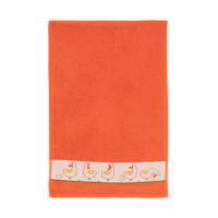 Ręcznik 30x50 Kaczki Mandarynka-K38-5196 pomarańczowy frotte bawełniany dziecięcy do przedszkola
