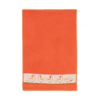 Ręcznik 30x50 Kaczki Mandarynka-K38-5196 pomarańczowy frotte bawełniany dziecięcy do przedszkola