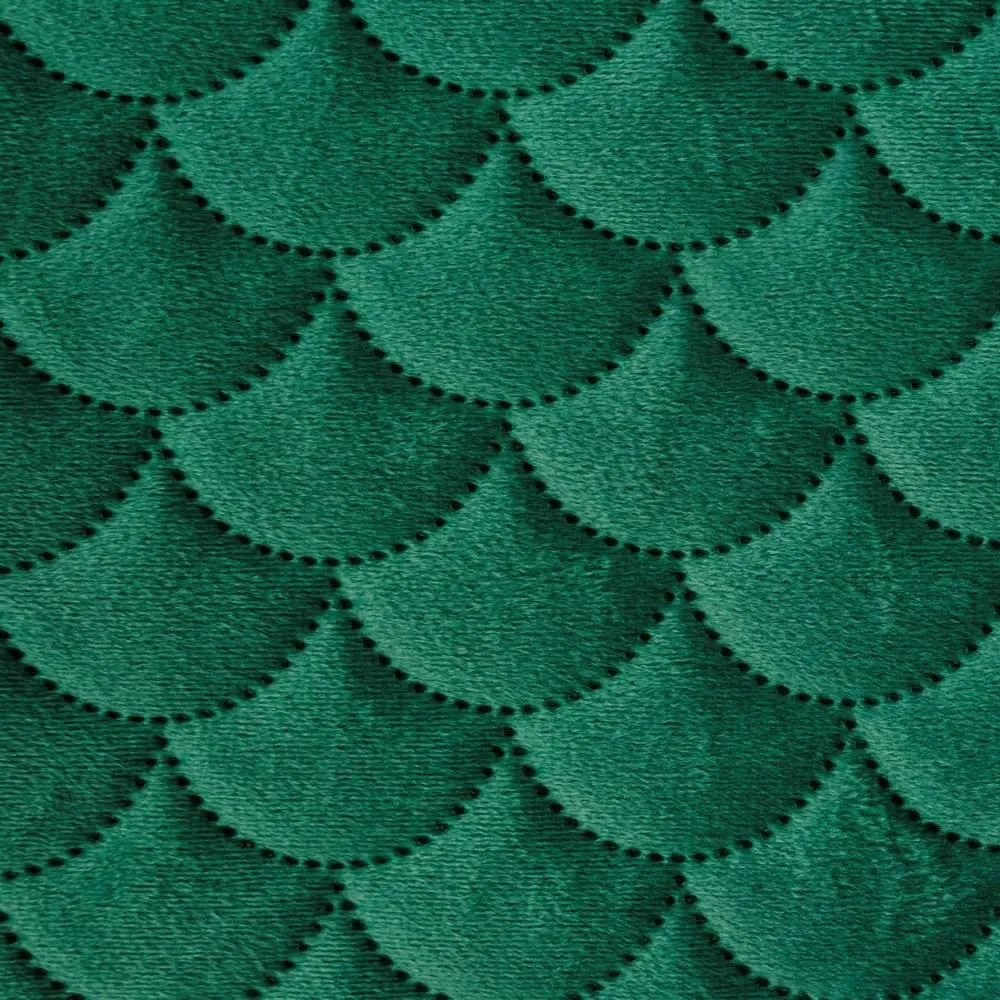 Narzuta dekoracyjna na fotel 70x160 Ariel ciemna zielona welurowa Eurofirany