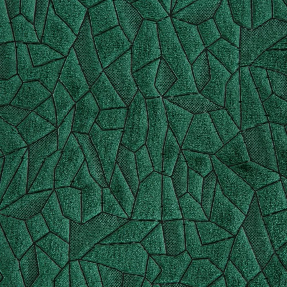 Koc narzuta z mikrofibry 150x200 Ester zielony ciemny geometryczny wzór Eurofirany