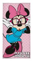 Ręcznik plażowy 70x140 Myszka Mini różowy groszki okulary 2627 bawełniany dziecięcy Minnie Mouse