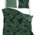 Pościel satynowa 220x200 Elegant 008  liście palmy zielona dwustronna